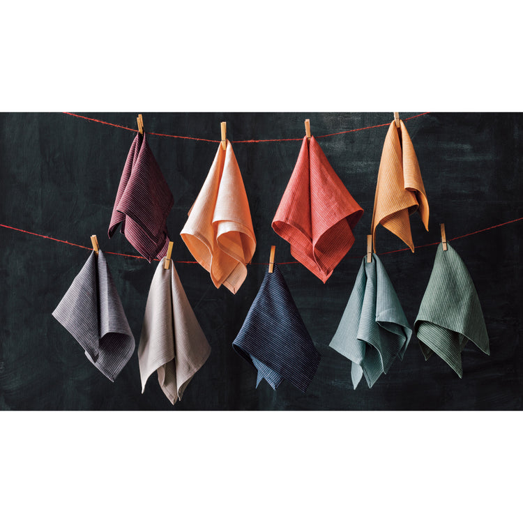 Jade Pinstripe Linen Napkins Set of 4