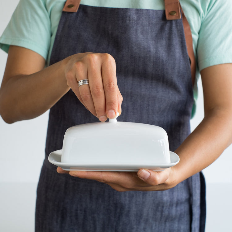 Rectangle White Butter Dish