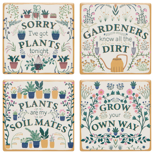 Smarty Plants Soak Up Coaster Set of 4