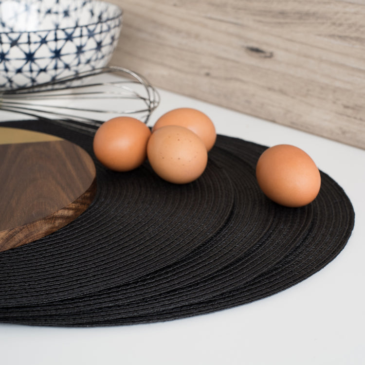 Disko Black Round Placemat