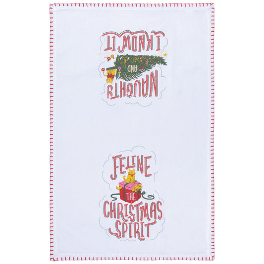 Santa Claws Printed Cotton Dishtowel