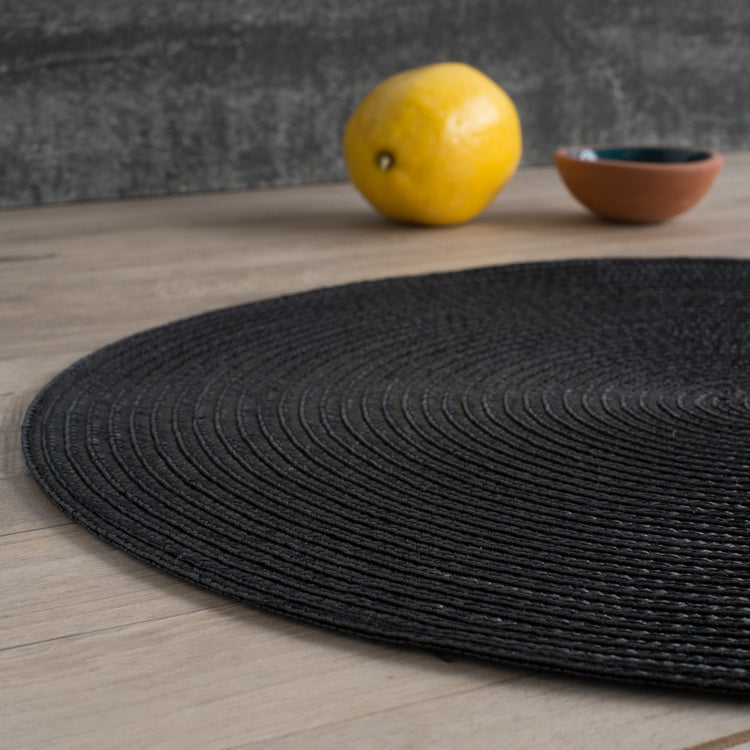 Disko Black Round Placemat