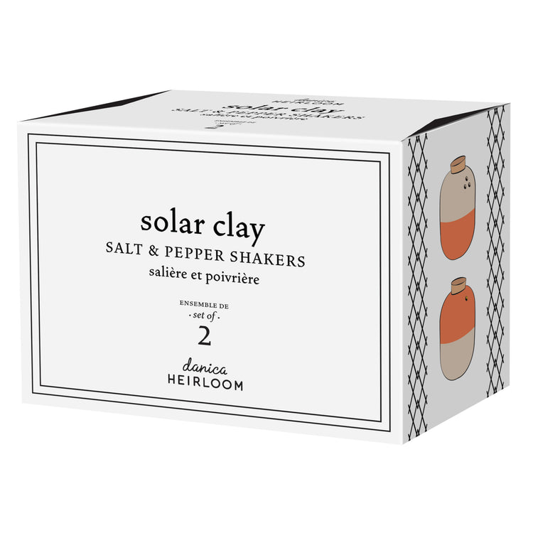 Clay Solar Salt & Pepper Shakers Set of 2