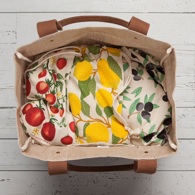 Mediterranean Reusable Produce Bags Set of 3