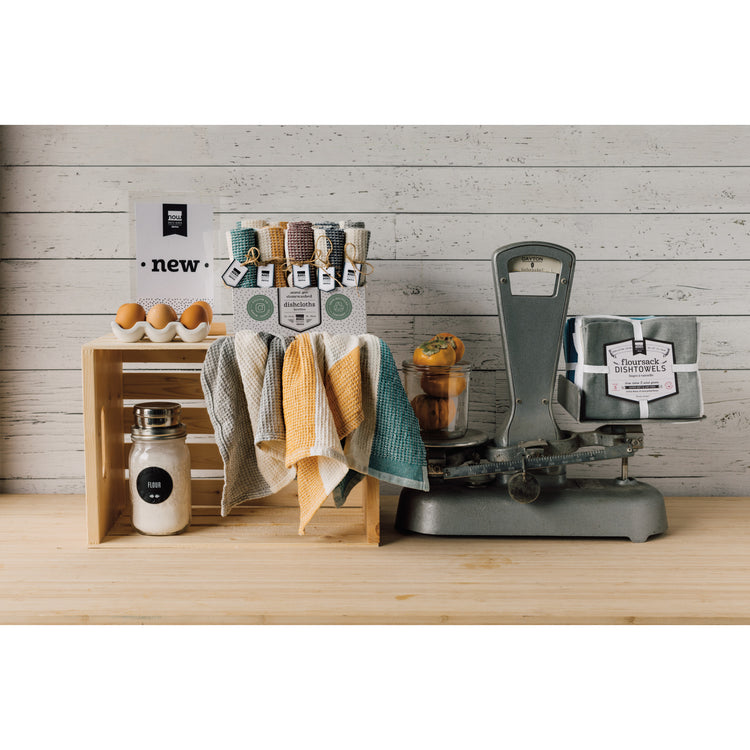 Classic Stonewashed Dishcloths Set of 25 with Counter Display Unit