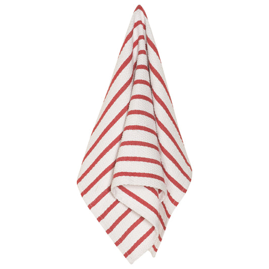 Basketweave Red Dishtowel