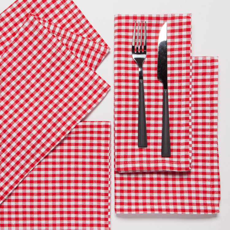 Second Spin Red Gingham Napkins Set of 4