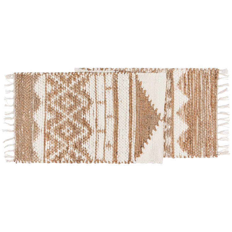 Villa White Jute Cotton Table Runner 72 inches