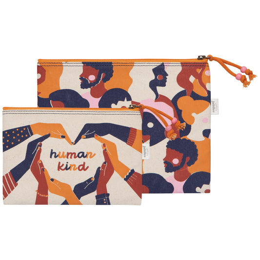 Human Kind Zipper Pouches Set of 2