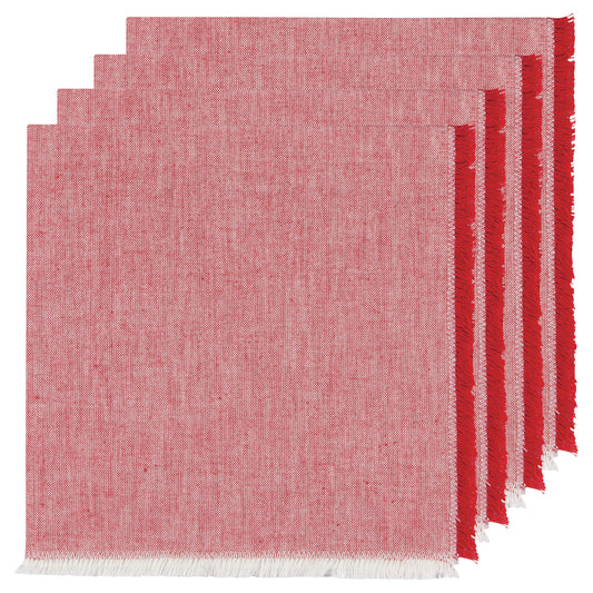 Chili Red Chambray Napkins Set of 4