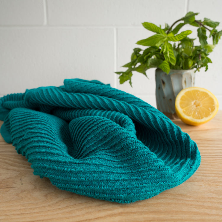 Ripple Peacock Green Dishtowel
