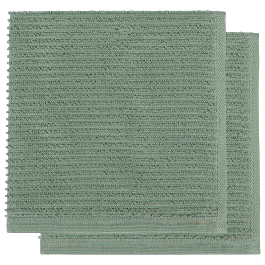 Ripple Elm Green Dishcloths Set of 2