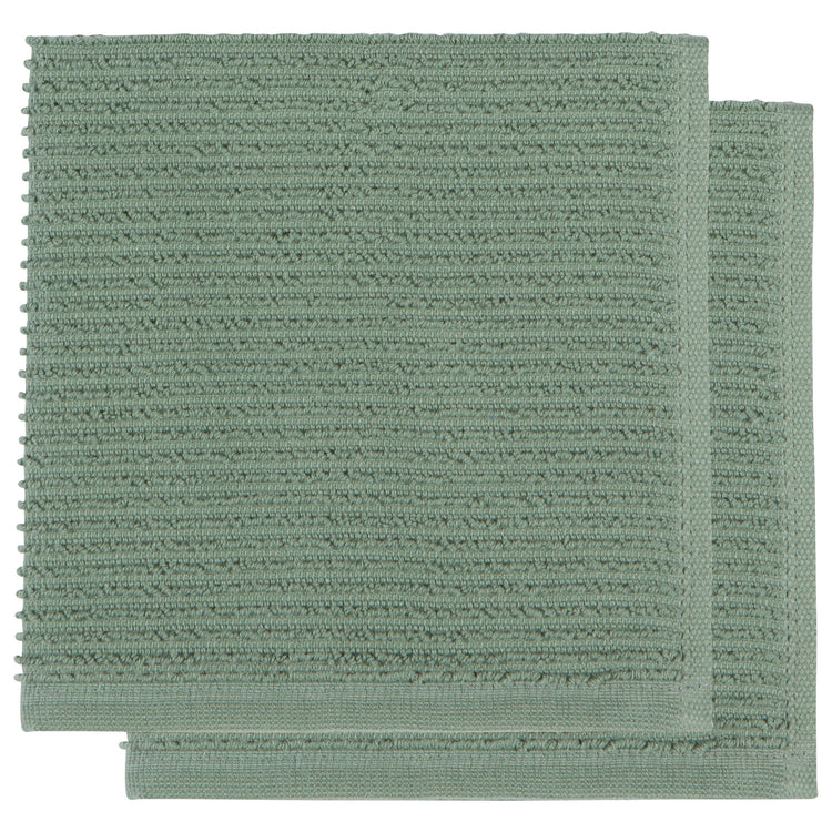 Ripple Elm Green Dishcloths Set of 2