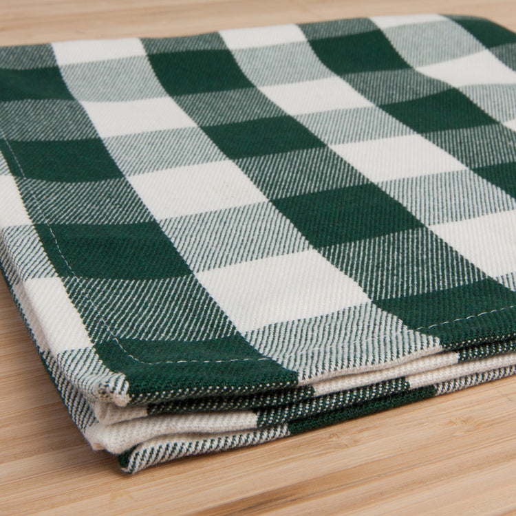 Recycled Cotton 2nd Spin Green Buffalo Check Napkins Set/4