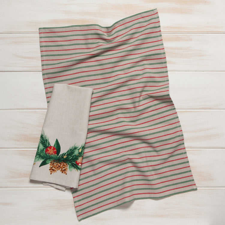 Deck The Halls Coordinated Dishtowels Set of 2