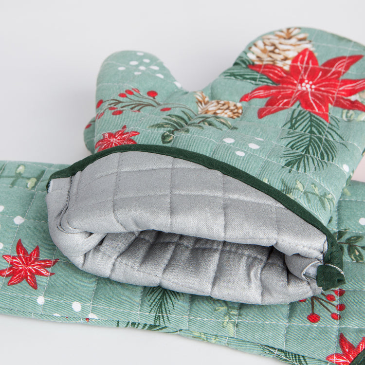 Poinsettia Oven Mitt