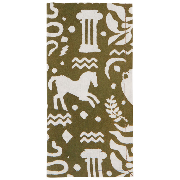 Olympus Block Print Napkins Set of 4
