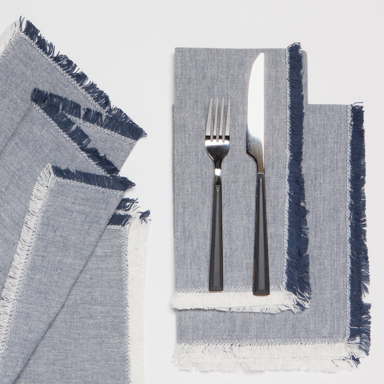 Midnight Blue Chambray Napkins Set of 4