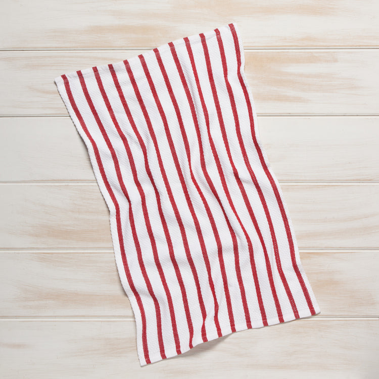 Basketweave Red Dishtowel