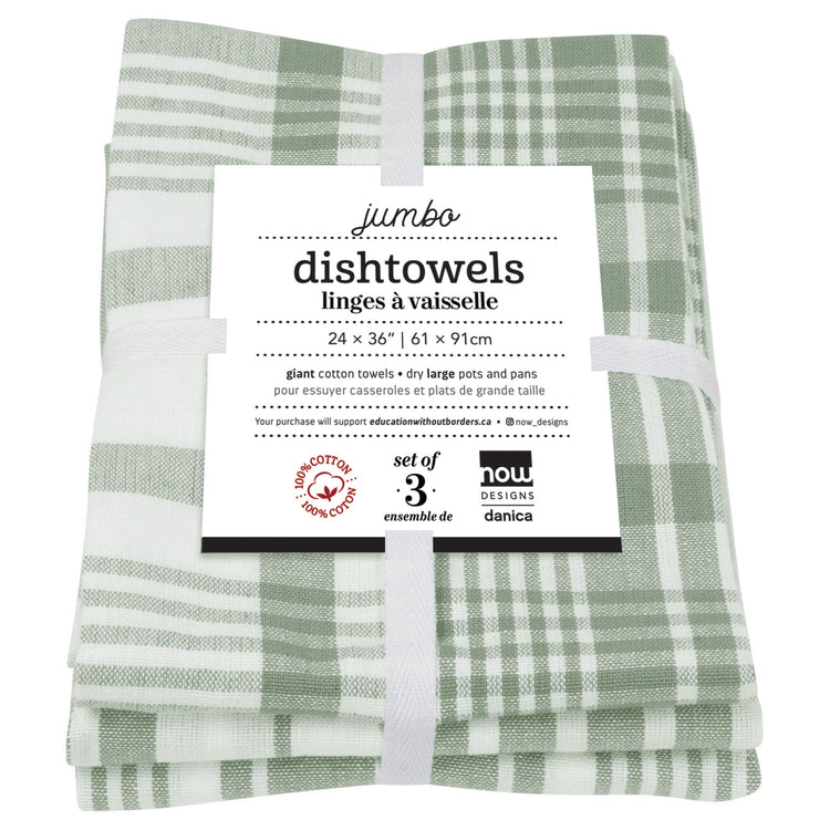Jumbo Elm Green Dishtowels Set of 3