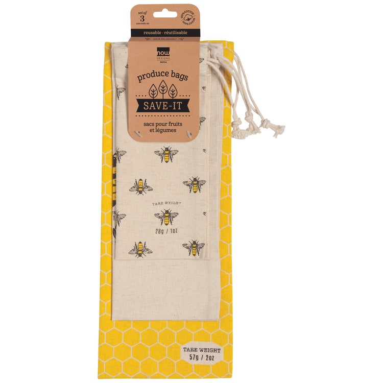 Busy Bee Reusable Produce Bags Set of 3