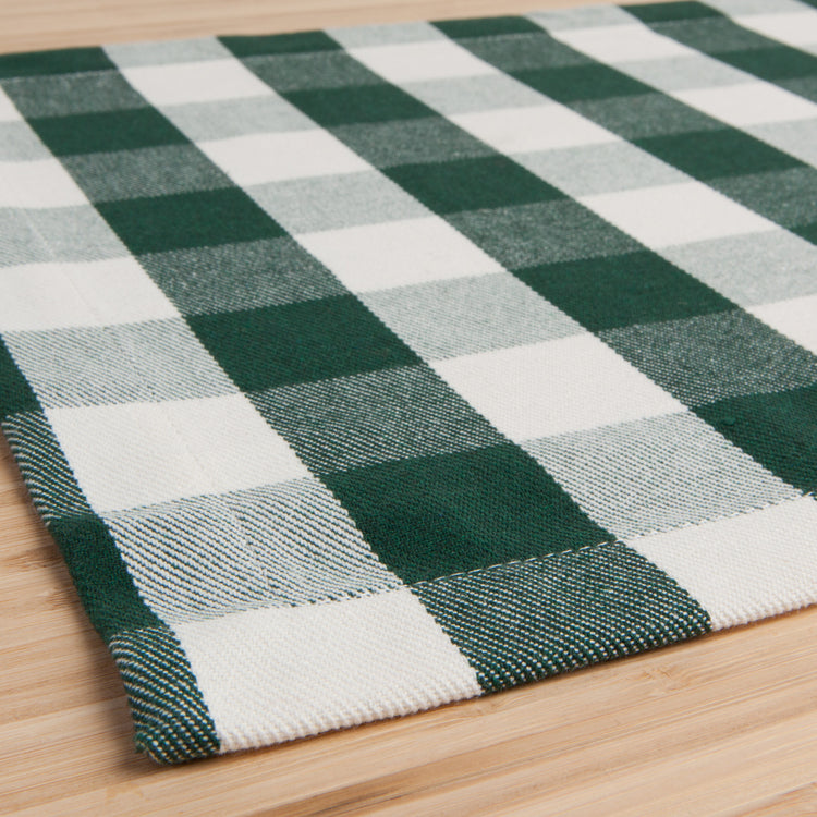 Recycled Cotton 2nd Spin Green Buffalo Check Placemats Set/4