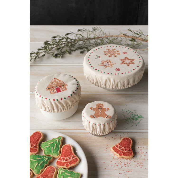 Christmas Cookies Mini Bowl Covers Set of 3