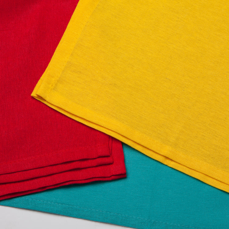 Lemon Turquoise Grenadine Floursack Dishtowels Set of 3