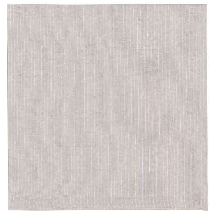Dove Gray Pinstripe Linen Napkins Set of 4