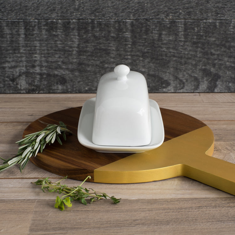 Rectangle White Butter Dish