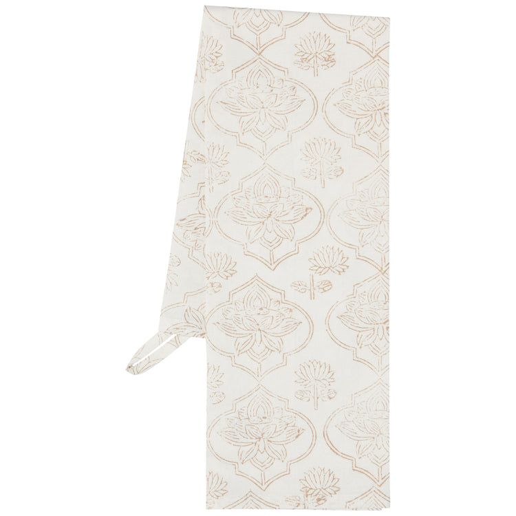 Lotus Block Print Dishtowel
