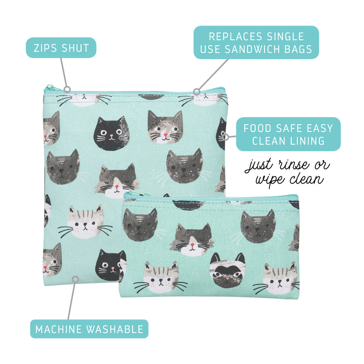 Cats Meow Snack Bags Set of 2