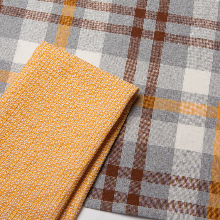 Recycled Cotton 2nd Spin Plaid Maize Dishtowels Set of 2