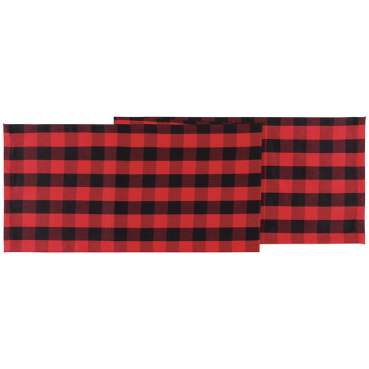 Red Buffalo Check Second Spin Table Runner