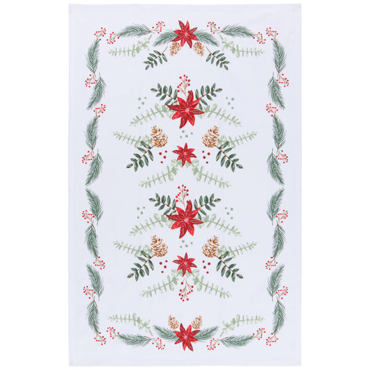 Poinsettia Christmas Dishtowel
