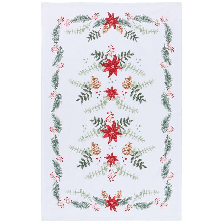 Poinsettia Christmas Dishtowel