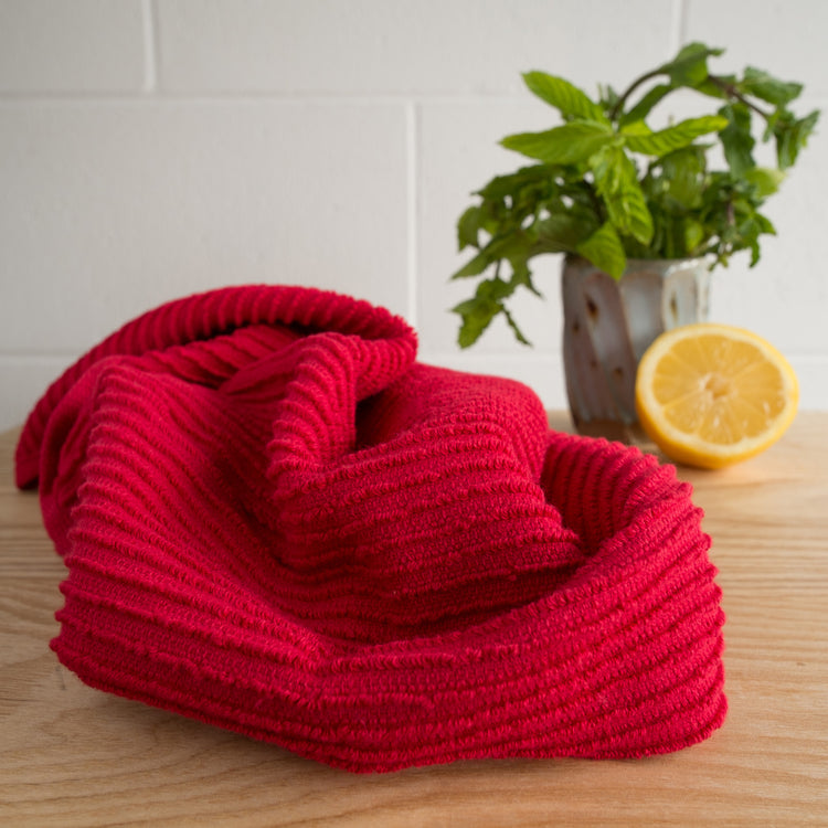 Ripple Red Dishtowel