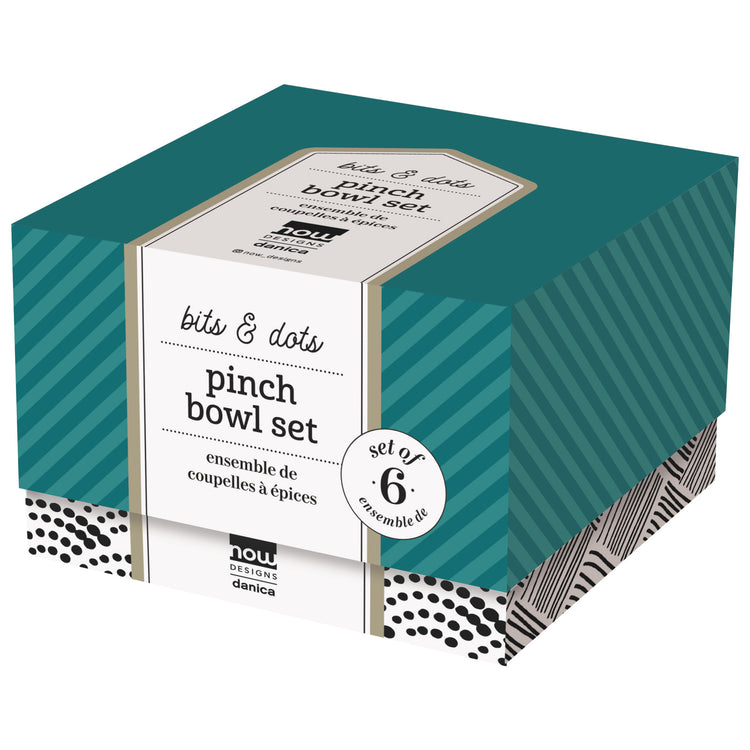 Bits and Dots Black and White Pinch Bowls Set of 6