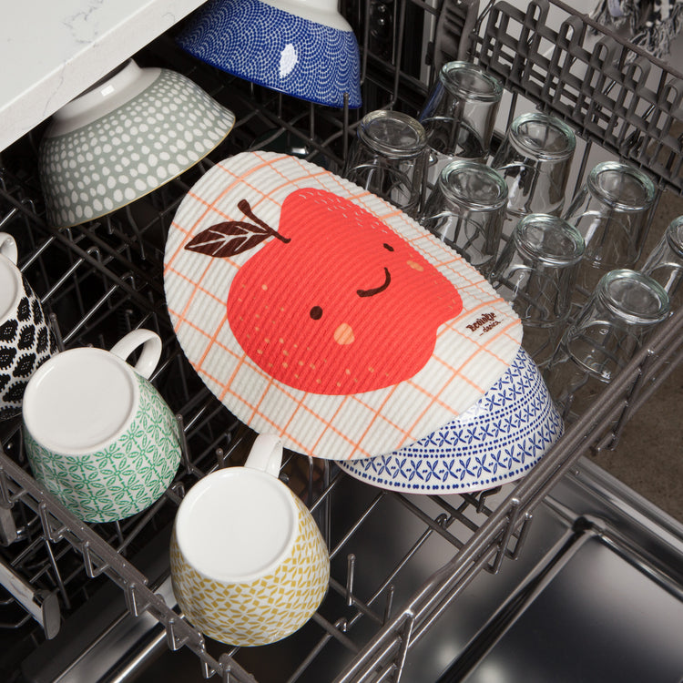 Fruit Face Apple Round Dishcloth