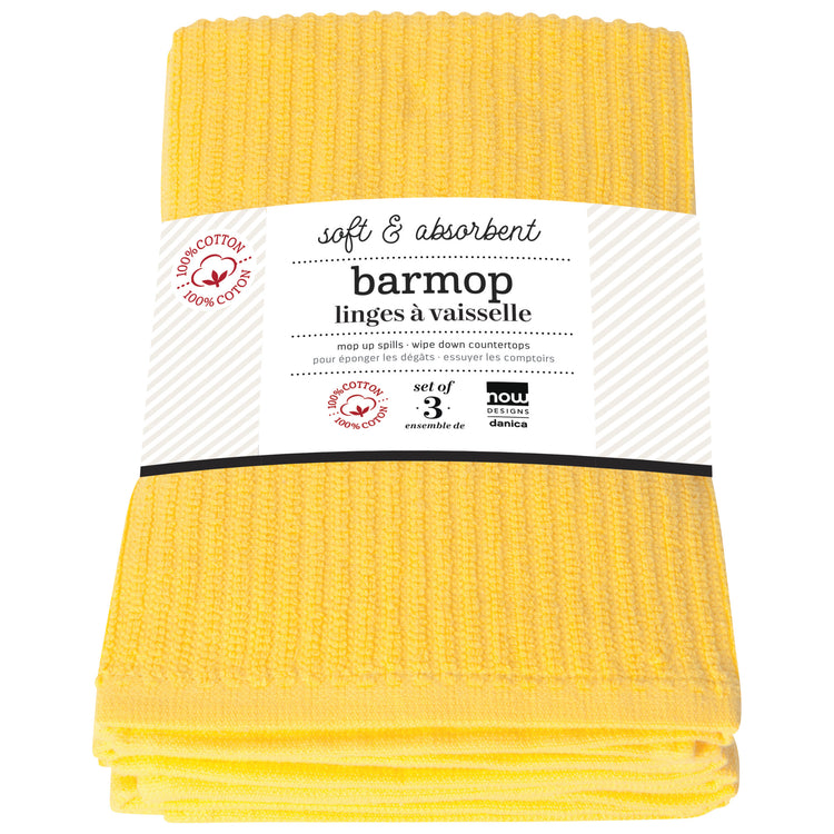 Barmop Lemon Yellow Dishtowels Set of 3