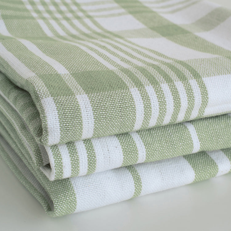 Jumbo Sage Green Dishtowels Set of 3