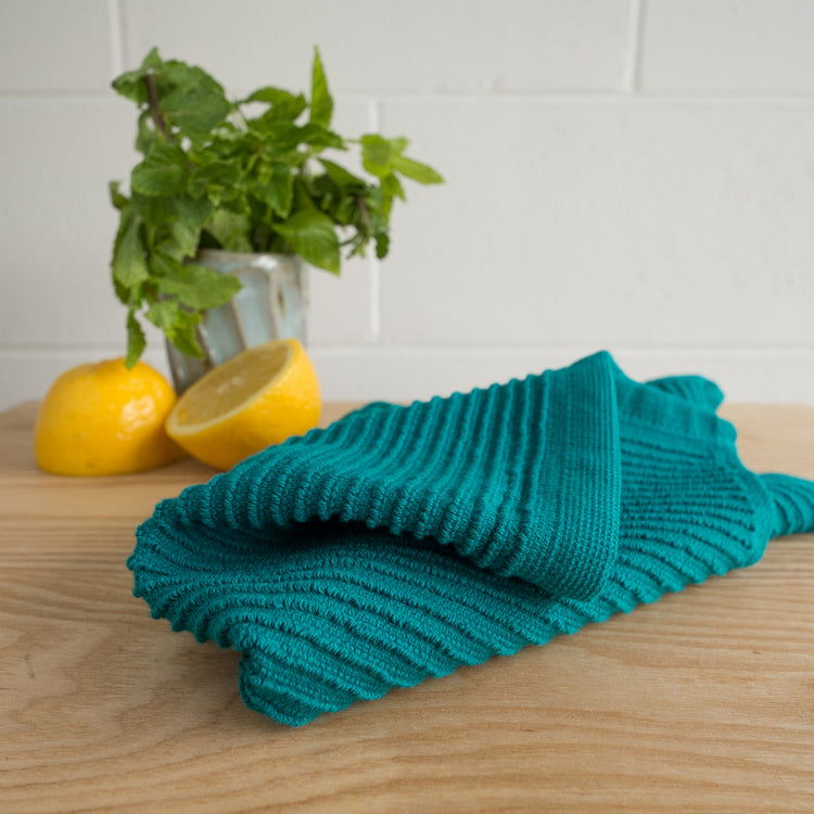 Ripple Peacock Green Dishcloths Set of 2