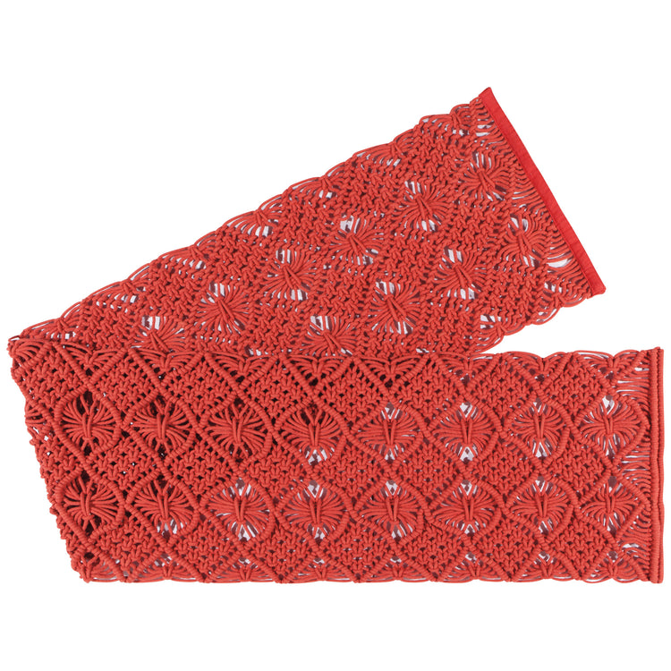 Clay Macrame Table Runner 72 inches