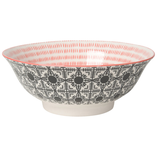 Black Tiles Stamped Bowl 8 inch