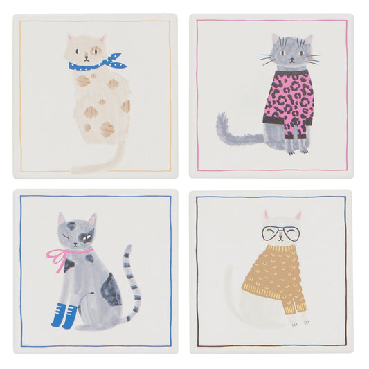 Feline Fine Soak Up Coaster Set of 4