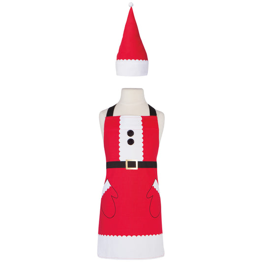 Santa Christmas Kid's Apron and Hat Set