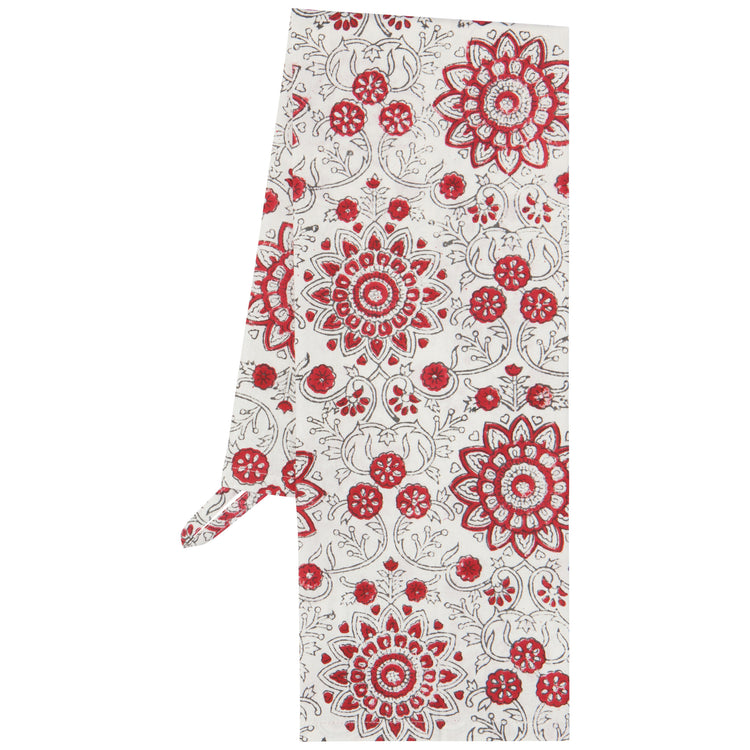Passion Flower Block Print Dishtowel