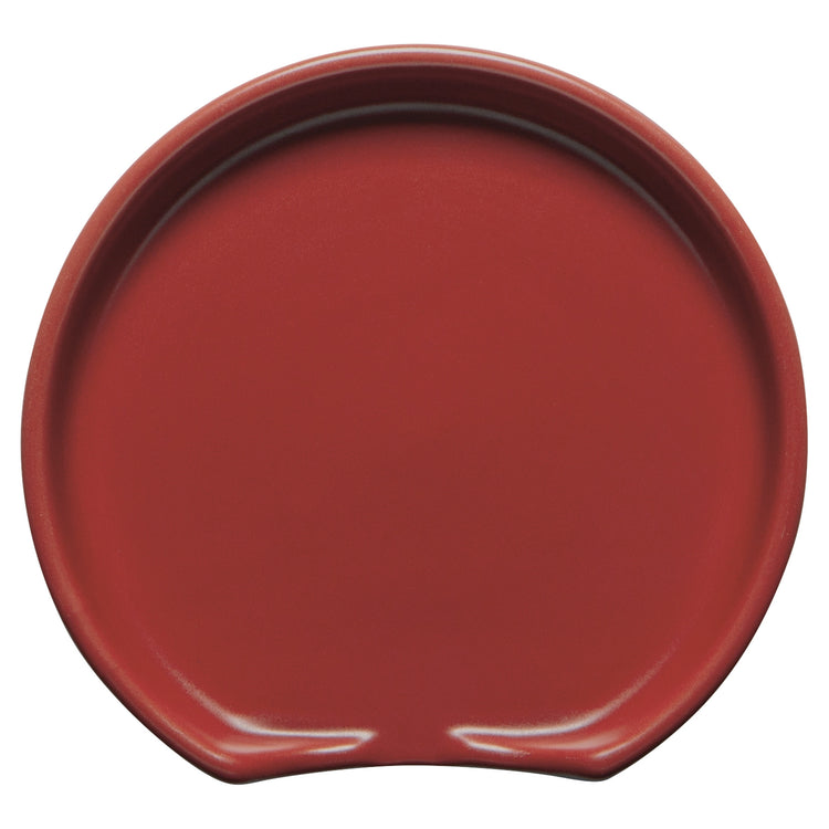 Matte Carmine Red Stoneware Spoon Rest