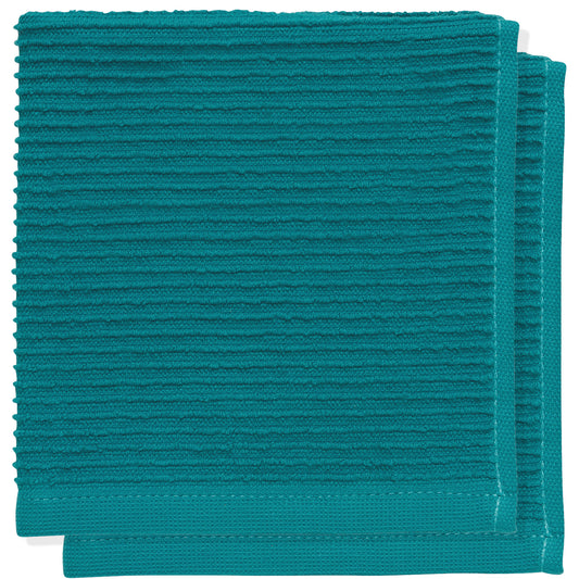 Ripple Peacock Green Dishcloths Set of 2