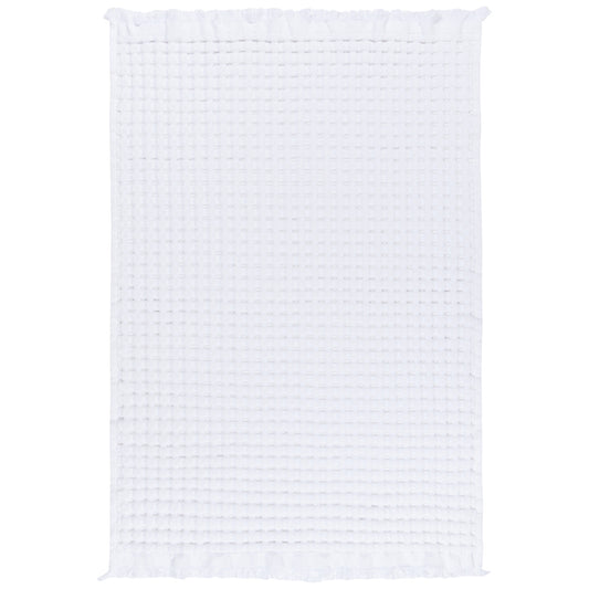 White Organic Cotton Waffle Hand Towel